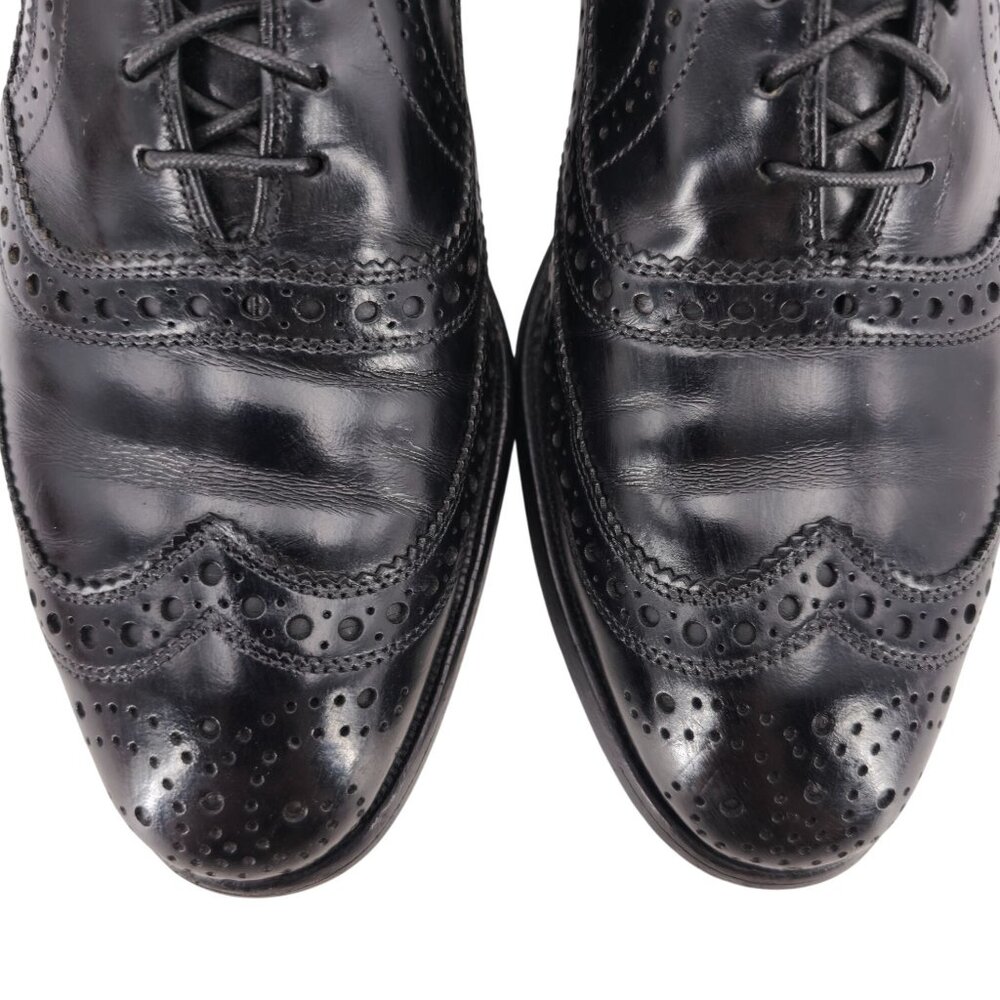 Allen Edmonds McAllister Black Leather Dress Shoes Mens 8A Wingtip Brogue Oxford - Picture 11 of 13
